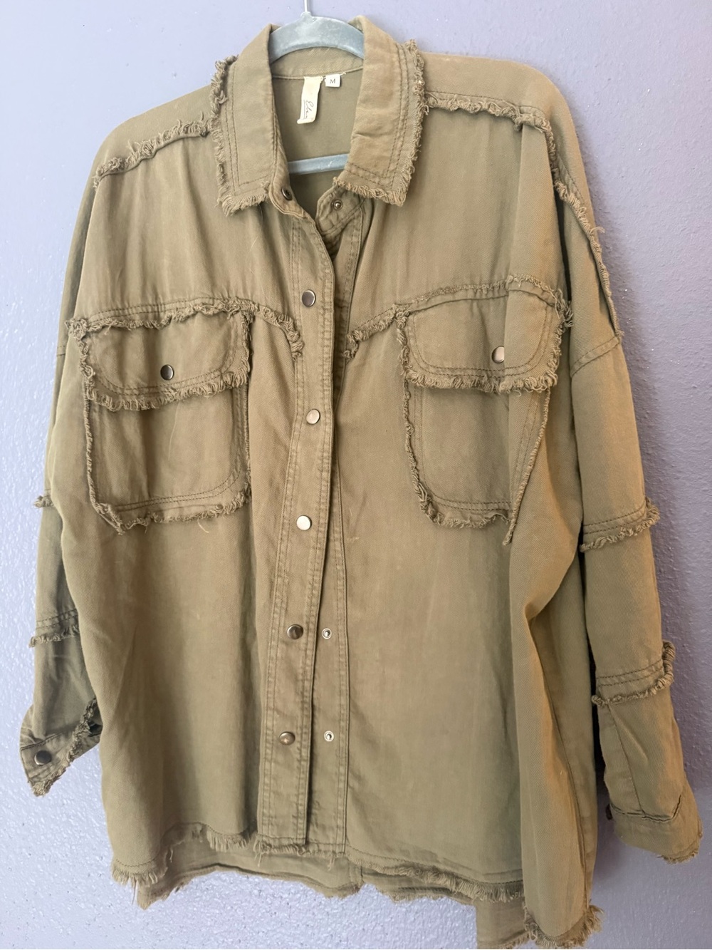 Elan Olive Green Rock and Roll oversized Jacket or shirt - Picture 6 of 7